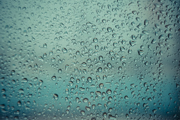 Water droplet on the window glass