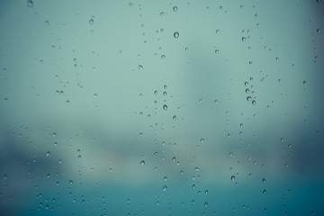Water droplet on the window glass