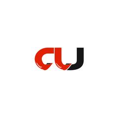CU Letter Logo Design with Excavator Creative Modern Trendy