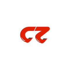 CZ Letter Logo Design with Excavator Creative Modern Trendy