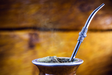 A typical Brazilian drink, o chimarrão, or mate, is a characteristic drink of Southern South American culture. It is one of the symbols of the Rio Grande do Sul tradition.