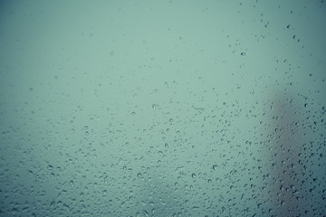 Water droplet on the window glass