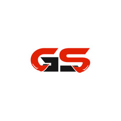 GS Letter Logo Design with Excavator Creative Modern Trendy