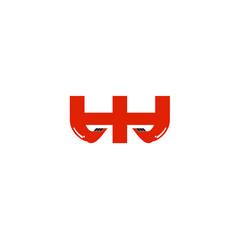 Obraz premium HH Letter Logo Design with Excavator Creative Modern Trendy