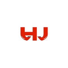 Obraz premium HJ Letter Logo Design with Excavator Creative Modern Trendy