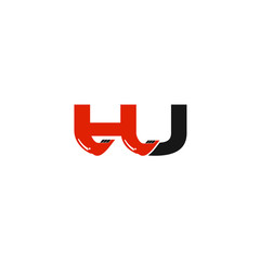 HU Letter Logo Design with Excavator Creative Modern Trendy