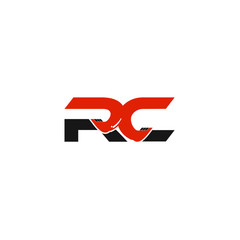 RC Letter Logo Design with Excavator Creative Modern Trendy