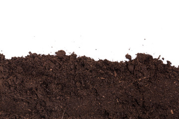 Patch of soil or mud isolated on white background