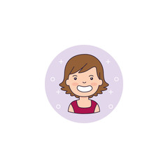 Isolated girl cartoon icon detailed design