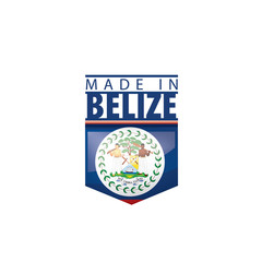 Belize flag, vector illustration on a white background