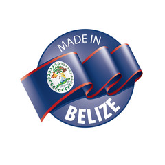 Belize flag, vector illustration on a white background