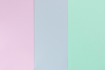 Fototapeta premium Pastel color paper background. Geometric flat composition. Empty space on monochrome cardboard.