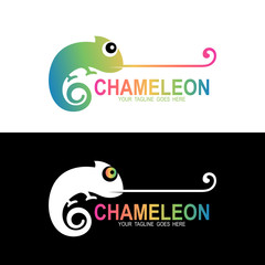 Chameleon logo , Animal icon design template © nur