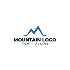 Initial Letter M Simple Mountain Peak, Hill, Valley Logo Design