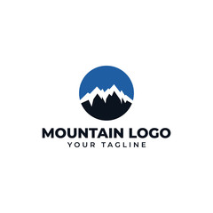 Circle Mountain Peak, Hill, Valley Logo Design Template