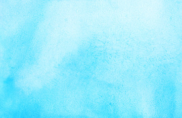 Watercolor pastel blue background hand painted. Watercolour light turquoise texture. 