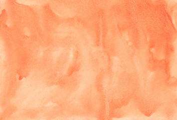 Fototapeta na wymiar Watercolor coral background texture. Aquarelle light orange backdrop. 