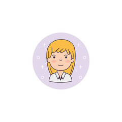 Isolated girl cartoon icon detailed design