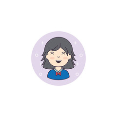 Isolated girl cartoon icon detailed design