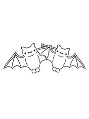 clipart süßes fledermaus paar pärchen liebe 2 freunde kleine vampir niedlich comic cartoon design cool flughund baby kind
