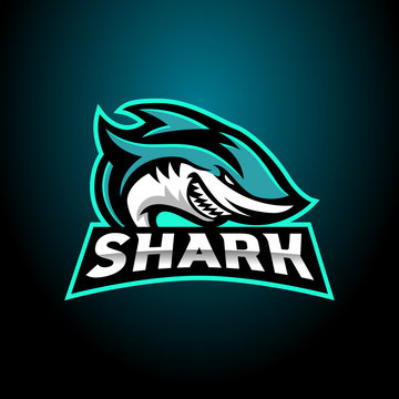 Shark Esport Logo for Gaming Stock Vector - Illustration of badge