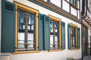 Close up of typical german building facade.