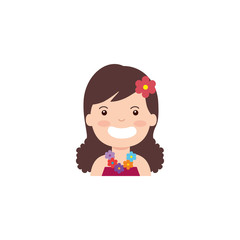 Isolated girl cartoon icon flat design