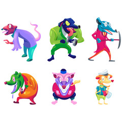 Rats Corruption Character Cartoon Illustraion 