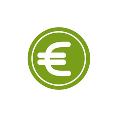 Obraz premium Isolated coin icon green silhouette design