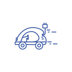 Isolated plug and eco car icon line design