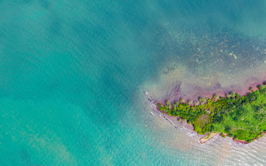 Aerial View to Koh Tonsay the so-called Rabbit Island in Cambodia