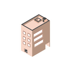 hotel apartments building isometric style