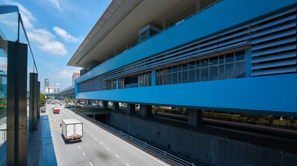 High angle view of freeway