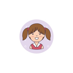 Isolated girl cartoon icon detailed design