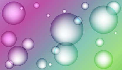Background with bubbles. Design for your header page, ad, poster, banner. Pastel Gradient Color Vector illustration.