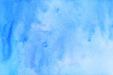 Watercolor light sky blue background texture hand painted.
