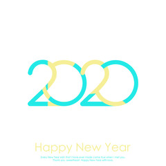 Happy new year 2020 typography vector design for greeting cards . Vector