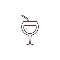Isolated cocktail icon line design