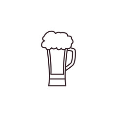 Isolated beer glass icon line design