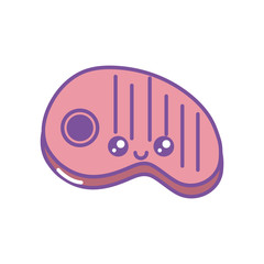 Isolated kawaii meat icon fill design