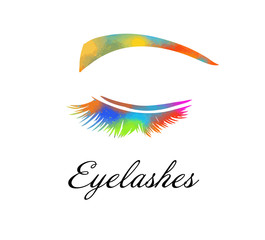 Fototapeta na wymiar Eyelash extension logo. Vector in a modern style