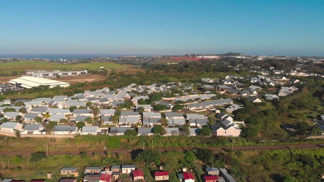 Arial view of a township, RDP houses in Shaka&rsquo;s Head, near Ballito Junction in KwaZulu-Natal, South Africa