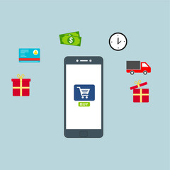 Design concepts Icons for online shopping. for web and mobile phone services and apps