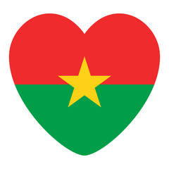 Burkina Faso flag heart shape icon vector