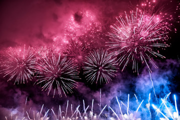 fireworks in the night sky