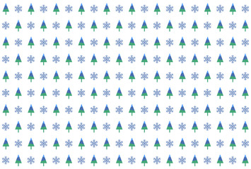 モミの木と雪の結晶　飾り線