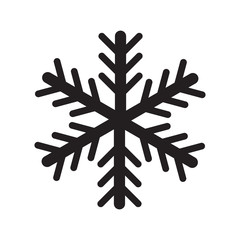 Snowflake icon silhouette on white isolated background. Vector image.