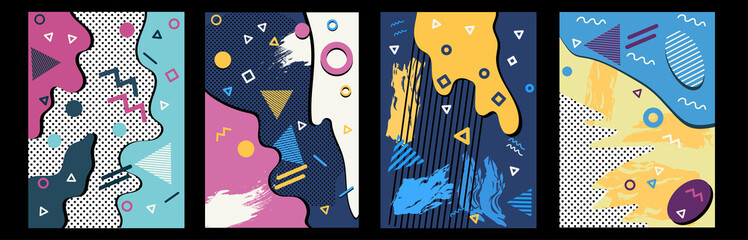 Vector illustration in trendy flat style and with copy space for text - vertical banners, backgrounds and wallpapers for social media stories, banners