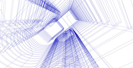 A skyscraper in the city is defined as a continuously habitable high-rise building that has over 40 floors, City architecture sketch 3d illustration