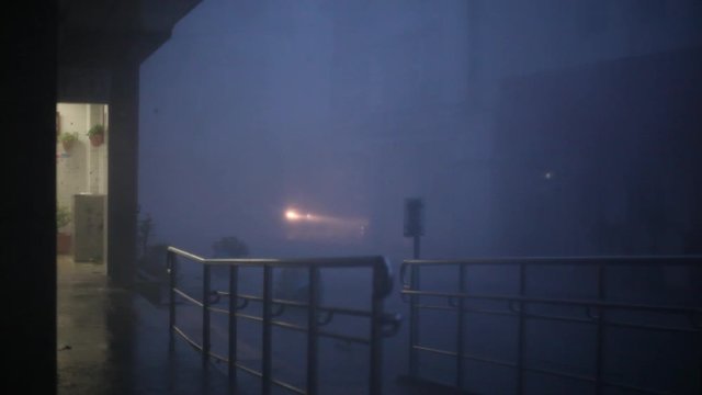 Extreme Violent Wind And Rain Of Hurricane Eyewall - Dujuan